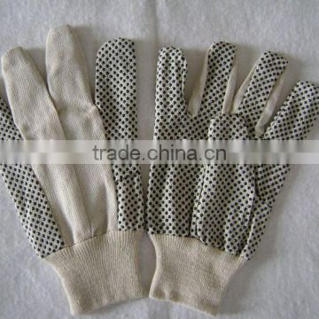 Drill cotton glove with PVC dots