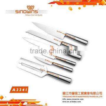 A3341 New design Hot Sale High Quality 6pcs Stainless Steel Knife Set with a Peeler