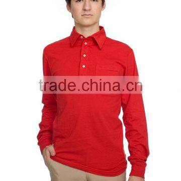 100% Cotton Jersey Long Sleeve Leisure Pocket Shirt Polo T-shirt photo-2