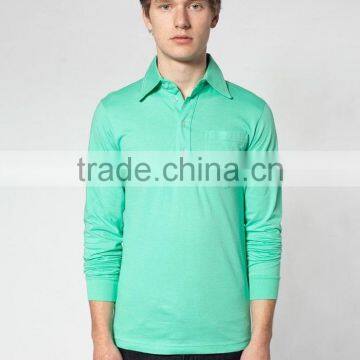 100% Cotton Custom Long Sleeve Golf Tee Plain Shirts Men Polo T-shirt photo-3