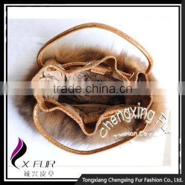 CX-H-27B Best Selling Women Fox Fur Hand Bag Handbag photo-6
