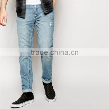 Hot sale new style men damaged jeans