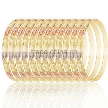 6 MM Three Tone Plated Bangle