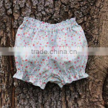 Wholesale Children's Clothing Blank Jogger Pants Baby Soft Ruffle Bloomers Girl Floral Patterns Short