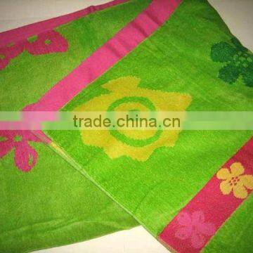Cotton jacquard towel with dobby border