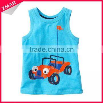 Fashion Design Custom Embroidery Wholesale Cheap 100 Cotton Kids Tank Top