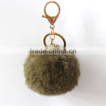 Myfur Hotsell Fake Fur Pompom Ball Keyring with Shiny Gold Bag Charm