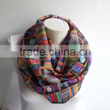 Bookshelf Infinity Scarf, Book Scarf, Library Scarf, Book Infinity Scarf, Accessories, Gift for Her photo-3