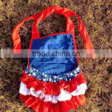 2015 New Baby Girls Kids Baby Girls Kid 4th of July Patriotic Bubble Romper With Matching Necklace and Headband Set photo-2