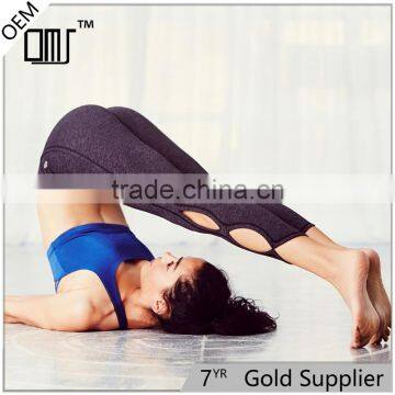 Wholesale camel toe women yoga pants tumblr with picot performance cutouts