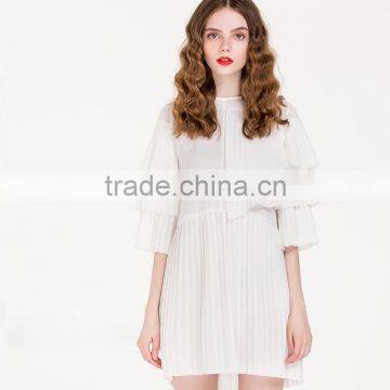 new model white chiffon crimp girl dress.latest net dreess designs2013