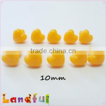 10mm Lemon Yellow Heart Nose Plastic Small Nose Dog Nose