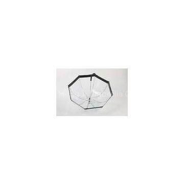 Corporate Clear PVC Umbrella Manual Open With Black Printing Edge