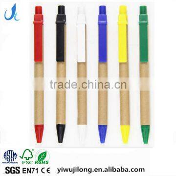 wholesale logo custom novelty design recycle kraft paper ball point pen