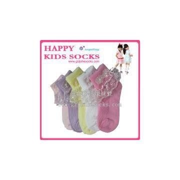 Custom Wholesale Cotton Lace Children Sock photo-2