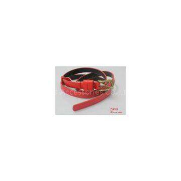 Customized Cloth RED PU Belts For Woman width 1.4cm sewing PU purple Belt