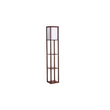 Storge Shelf Floor Lamp Natural Wood Frame With Shelves Lighting for Your Living Room Bedroom photo-2