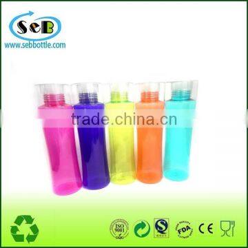 Flip Top Wide Mouth Loop Cap Design Sports Plastic Water Bottle