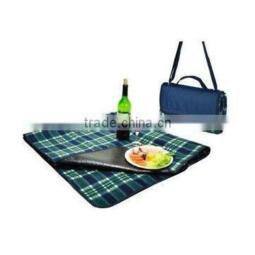 2014Xinbo GREEN PLAID PICNIC BLANKET BASKET