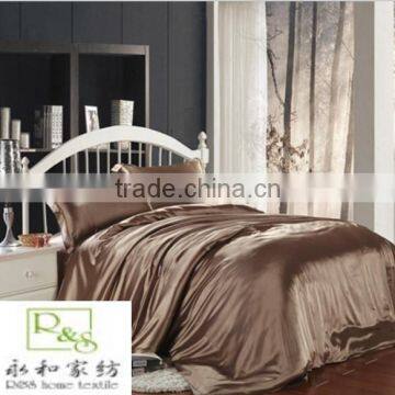 Light Brown Luxury 4pcs silk bedding set linen
