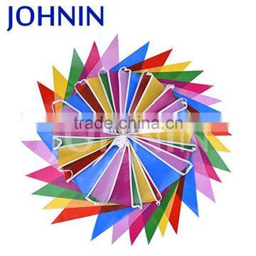 wholesale party decoration 33 feet long multi coloured pvc plastic bunting