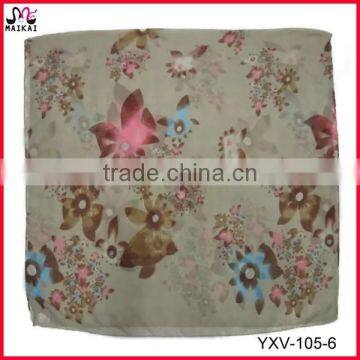 Floral printed cotton voile dubai muslim scarf