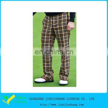 Performance Polyester Athletic Printed Plaid Mans Golf Trousers