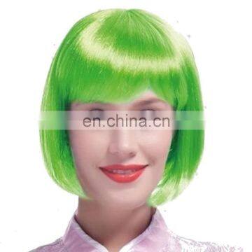 Bob Wig Ladies Short Full Bob Wigs Fancy Dress Party Straight Cosplay Green Wig FW2109