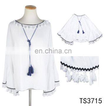 Fashion Girl European Style White Stole Manteau Viscose Tassel Shawls Wraps Pashmina photo-2