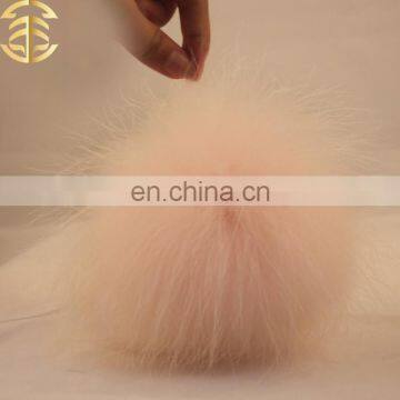 Update Raccoon Fur Ball Skullies Wholesale Pale Pink Raccoon Accessories Genuine Fur Cap Pom Poms