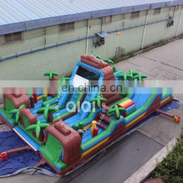 cheap inflatable animal jungle obstacle course for kids