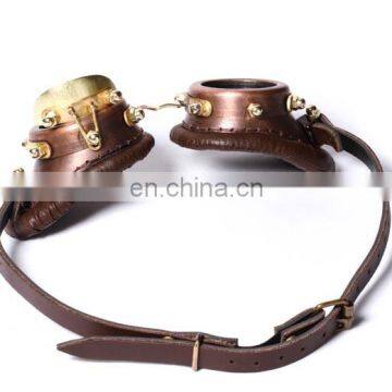 Steampunk Pilot Style Goggles With Cogwheel Screenprint Clear Glass photo-2