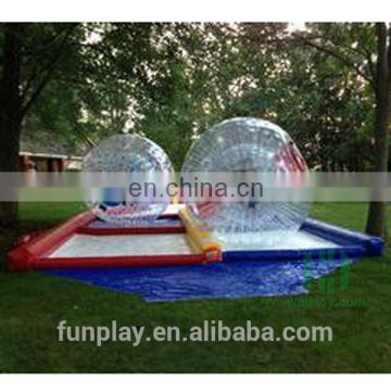 HI inflatable Zorb Race Track with the bowling pins