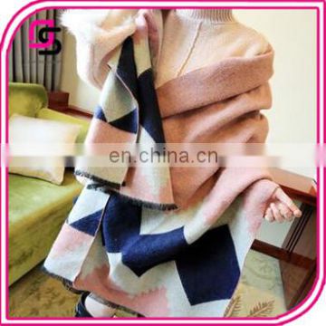 Summer Famale Color Geometric Scarf Air Conditioning Large Shawl Bohemia Cashmere Scarf