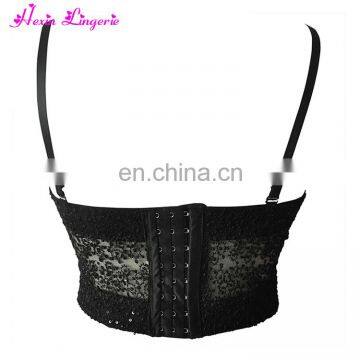 NO MOQ Women Black Floral Lace Harness Teenage Latest Fashion Sexy Cheap Bra photo-6