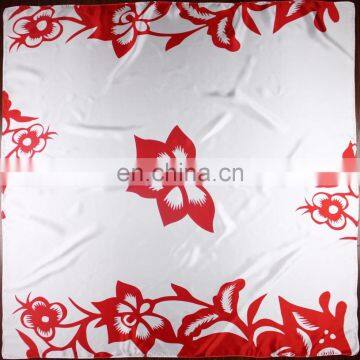 Factory Direct Luxury Custom Digital Printed white silk scarf for painting