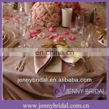 NP008D Gold organza tie and blush taffeta table cloth and table napkin