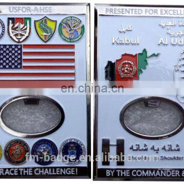 Custom square metal navy souvenir coin/3D army challenge coin for USA, military square challenge/collection 3D coin