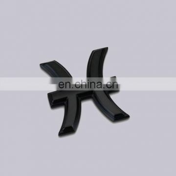 Fast Delivery OEM Items Custom Decorative Black Alloy Metal Car Logo With Adhesive