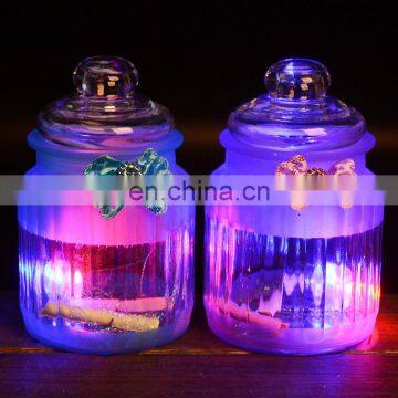 led light glass bottle with secret paper note bow knot colored wishing bottle with charms lucky glass bottle cork