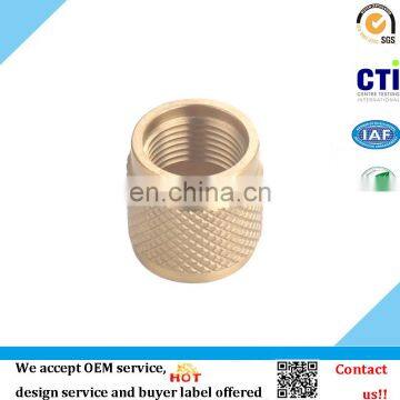 Precision turning and milling brass insert threaded knurled nut