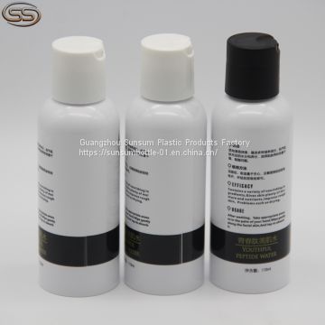 110ml Free Sample Plastic Cosmetis Bottle with Press Cap For Shampoo Packaging