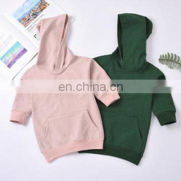 Ins popular 2020 new girls' toilet dress Korean children's wear candy color hooded medium long sweater