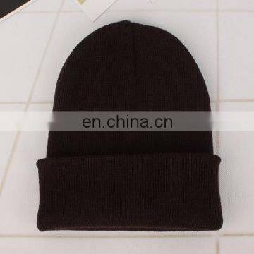 Customize Wholesale Multicolor Hooded Hat Solid Color Knitted Unisex Woolen Caps photo-2