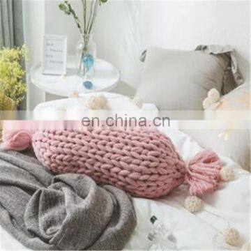 Handmade Ins Soffa Pillow Knots Pillow Acrylic Yarn Chunky Yarn Pillow photo-3