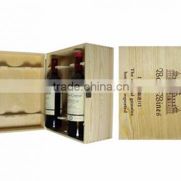 Accept custom varnished pine wooden 6 bottles wine packaging box,gift wine boxes                        
                                                Quality Choice