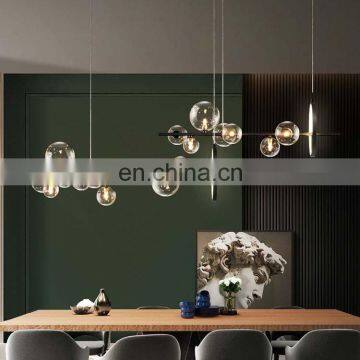 Light luxury chandelier restaurant lamp American industrial style shop commercial dining room chandelier glass bubble lamp