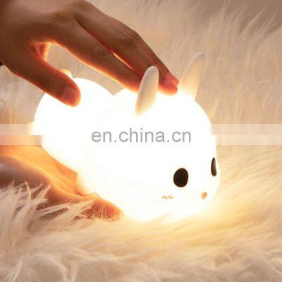 LED Silicone Usb Rabbit shape Animal Night Light for children