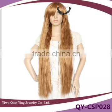 beauty long brown curly high quality syntheti anime wigs