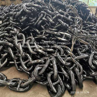 China 81mm marine anchor chain supplier ship anchor chain factory